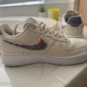 Nike Premium Air Force 1s with Orange and Blue Details